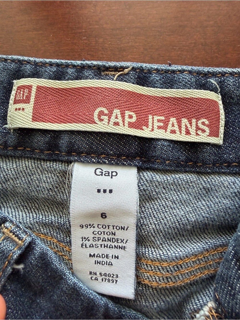 GAP Dark Blue Denim Skirt with Branded Button - Picture 6 of 9